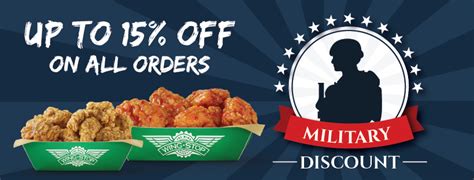Wingstop military discount - 1. *Military Discount Flights:*. At the core of MilitaryFares.com's services are its military discount flights. It partners with major airlines to offer exclusive discounts to active-duty military personnel, veterans, and their families. These discounts extend to both domestic and international flights, making it easier and more affordable for ...
